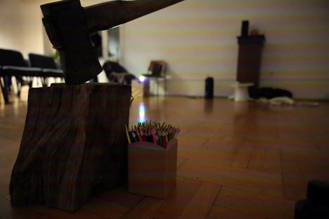 Juraj Šantorić, performans Horizont mora i mlijeka – godišnje čišćenje, Mjesni odbor Voćarska, Zagreb, 26. siječnja 2023., foto: arhiv umjetnika