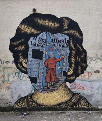 Vedran Štimac: mural s likom Puljanke Rossane Rossanda; preuzeto s web-stranice behance.net/politebastart