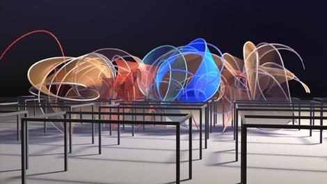 Animation of dancer’s traceforms in One Flat Thing, reproduced mapped to 3D space. Credit: Synchronous Objects Project, The Ohio State University and The Forsythe Company, foto: synchronousobjects.osu.edu