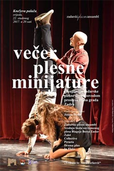 Plakat Večeri plesne inijature 2017., autor plakata: Vinko Radovčić, foto plakata: Vedran Sitnica